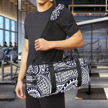 Blue Maori Polynesian Tribal Print Gym Bag