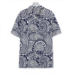 Blue Maori Polynesian Tribal Print Hawaiian Shirt