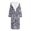 Blue Maori Polynesian Tribal Print Hooded Bathrobe