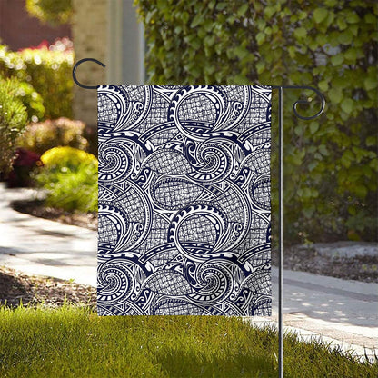 Blue Maori Polynesian Tribal Print House Flag