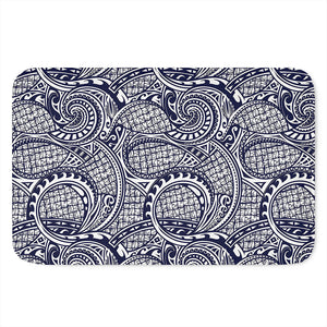 Blue Maori Polynesian Tribal Print Indoor Door Mat