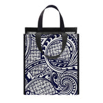 Blue Maori Polynesian Tribal Print Insulated Lunch Tote