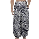 Blue Maori Polynesian Tribal Print Lantern Pants