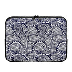 Blue Maori Polynesian Tribal Print Laptop Sleeve