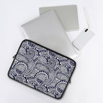 Blue Maori Polynesian Tribal Print Laptop Sleeve