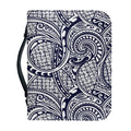 Blue Maori Polynesian Tribal Print Leather Bible Cover