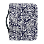 Blue Maori Polynesian Tribal Print Leather Bible Cover