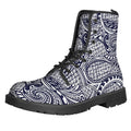 Blue Maori Polynesian Tribal Print Lace-Up Boots