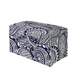Blue Maori Polynesian Tribal Print Leather Tissue Box Cover