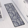 Blue Maori Polynesian Tribal Print Long Kitchen Mat