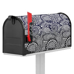 Blue Maori Polynesian Tribal Print Mailbox Cover