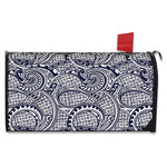 Blue Maori Polynesian Tribal Print Mailbox Cover