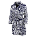 Blue Maori Polynesian Tribal Print Men's Bathrobe