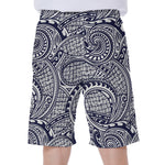 Blue Maori Polynesian Tribal Print Men's Beach Shorts