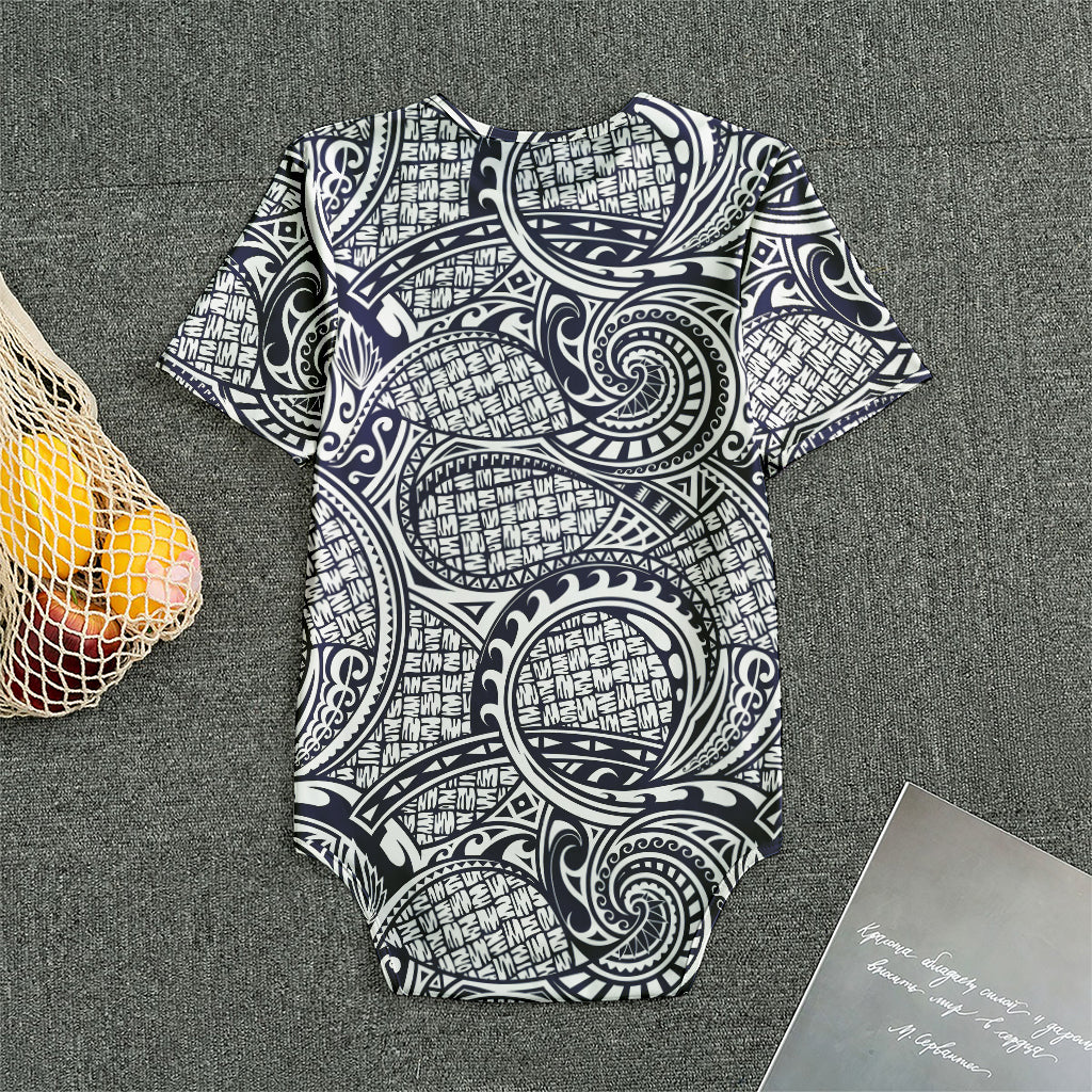Blue Maori Polynesian Tribal Print Men's Bodysuit