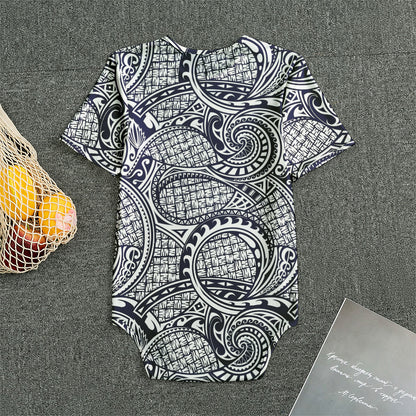 Blue Maori Polynesian Tribal Print Men's Bodysuit