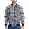 Blue Maori Polynesian Tribal Print Men's Bomber Jacket