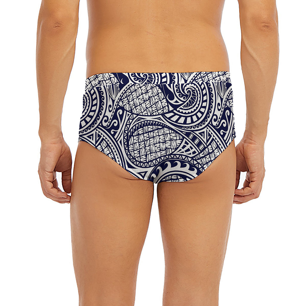 Blue Maori Polynesian Tribal Print Men's Briefs