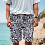 Blue Maori Polynesian Tribal Print Men's Cargo Shorts