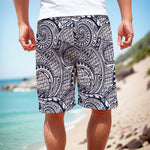 Blue Maori Polynesian Tribal Print Men's Cargo Shorts