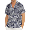 Blue Maori Polynesian Tribal Print Men's Deep V-Neck Shirt