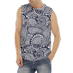 Blue Maori Polynesian Tribal Print Men's Fitness Tank Top