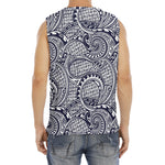 Blue Maori Polynesian Tribal Print Men's Fitness Tank Top