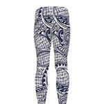 Blue Maori Polynesian Tribal Print Men's leggings