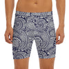 Blue Maori Polynesian Tribal Print Men's Long Boxer Briefs