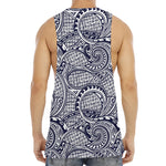 Blue Maori Polynesian Tribal Print Men's Muscle Tank Top