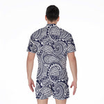 Blue Maori Polynesian Tribal Print Men's Rompers