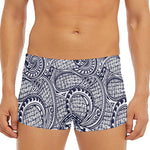 Blue Maori Polynesian Tribal Print Men's Short Boxer Briefs