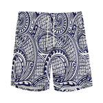 Blue Maori Polynesian Tribal Print Men's Sports Shorts