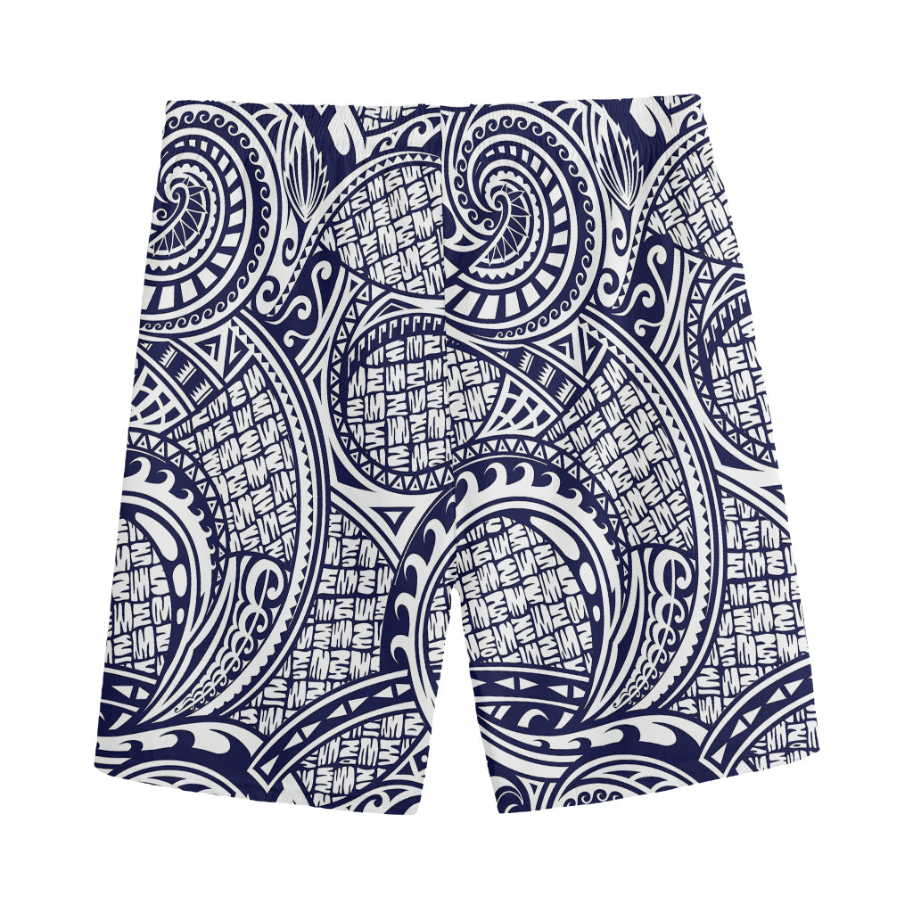 Blue Maori Polynesian Tribal Print Men's Sports Shorts