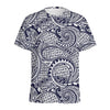 Blue Maori Polynesian Tribal Print Men's Sports T-Shirt