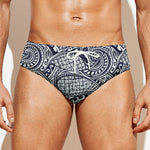 Blue Maori Polynesian Tribal Print Men's Swim Briefs