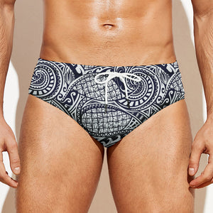 Blue Maori Polynesian Tribal Print Men's Swim Briefs