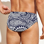 Blue Maori Polynesian Tribal Print Men's Swim Briefs
