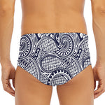 Blue Maori Polynesian Tribal Print Men's Triangle Swim Briefs