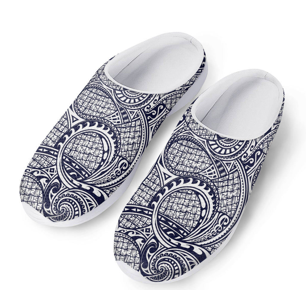 Blue Maori Polynesian Tribal Print Mesh Casual Shoes
