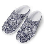 Blue Maori Polynesian Tribal Print Mesh Casual Shoes