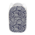 Blue Maori Polynesian Tribal Print Mesh Laundry Hamper