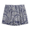 Blue Maori Polynesian Tribal Print Mesh Shorts