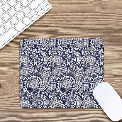 Blue Maori Polynesian Tribal Print Mouse Pad