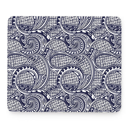 Blue Maori Polynesian Tribal Print Mouse Pad