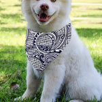 Blue Maori Polynesian Tribal Print Over The Collar Dog Bandana