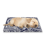 Blue Maori Polynesian Tribal Print Pet Cooling Mat Cover