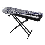 Blue Maori Polynesian Tribal Print Piano Keyboard Cover