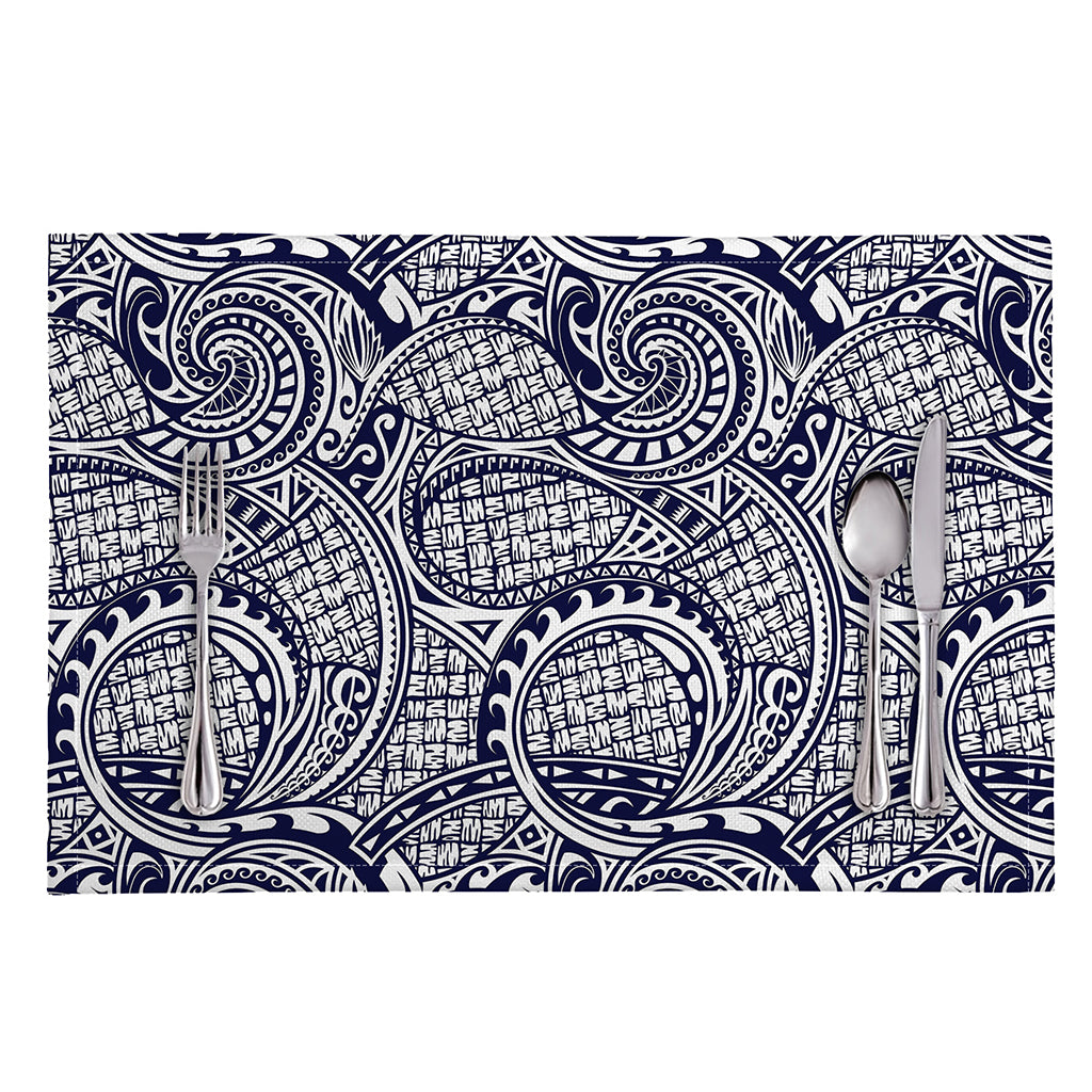 Blue Maori Polynesian Tribal Print Placemat