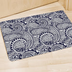 Blue Maori Polynesian Tribal Print Polyester Doormat